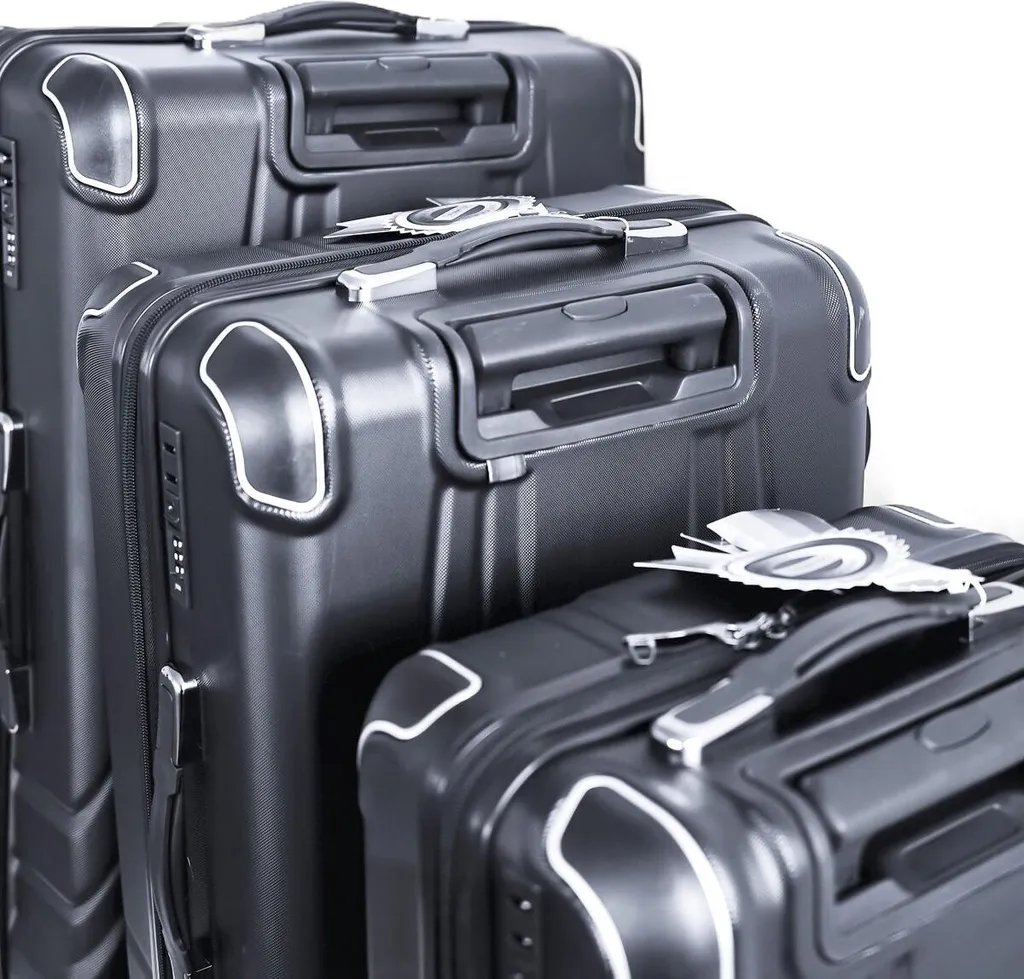 Valise rigide anthracite : lot de 3 bagages à roulettes multidirectionnelles