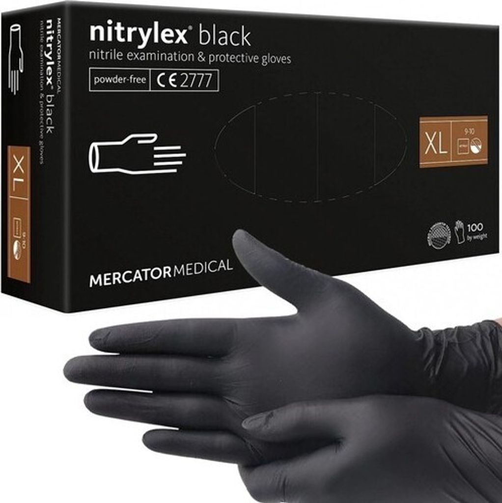Mercator Medical Nitrylex Einmalhandschuhe, schwarz, Produktbild 16