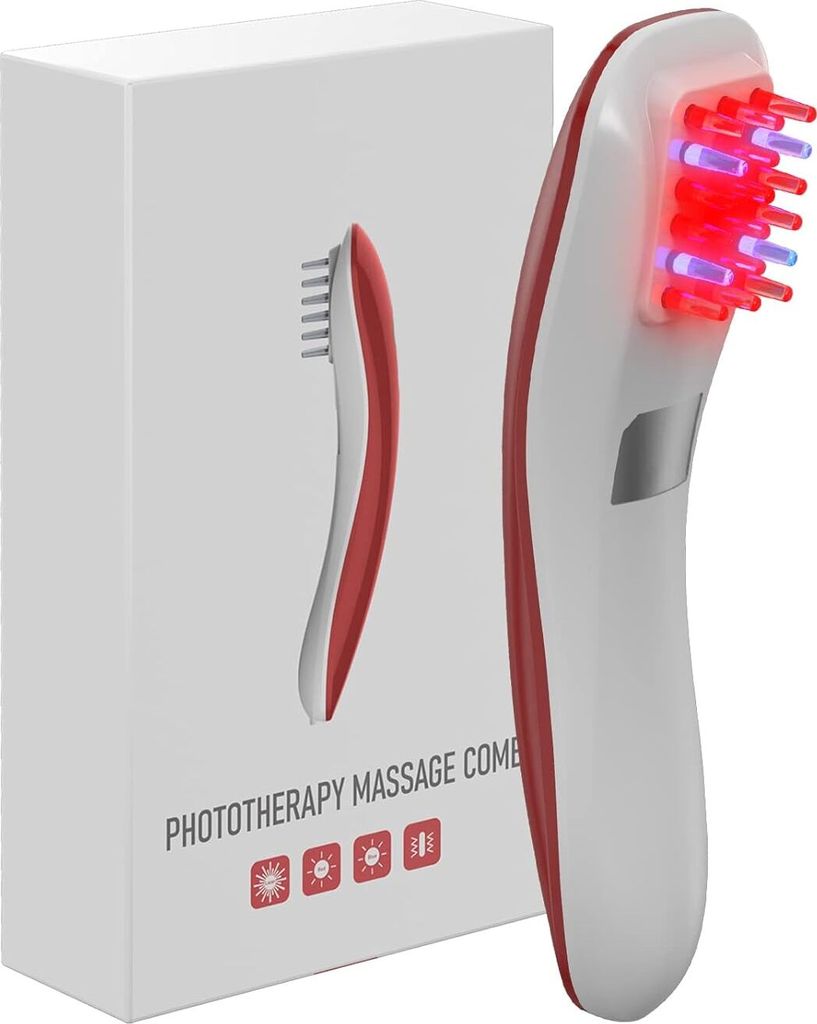 iKeener Haarwuchs Laser Kamm,Rot Blaue Licht Beseitigung Haarausfall,Rotlicht Therapie Fördern Nachwachsen Haare,Stimulieren Aktivierung Haarfolli...