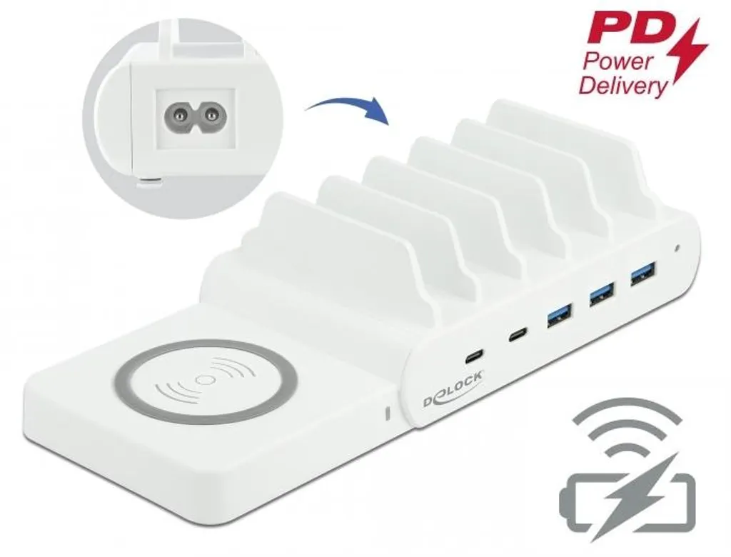 Chargeur Multi-Ports USB et Induction 110W : La solution de charge DELOCK