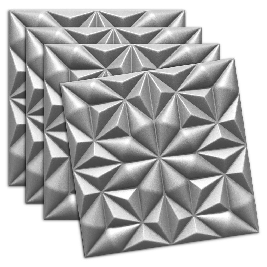 Verdico | 3D Wandpaneele Polystyrol - Onyx Grau - 50x50 Cm - Effekt 3d - Deckenpaneele - 0,25 m2