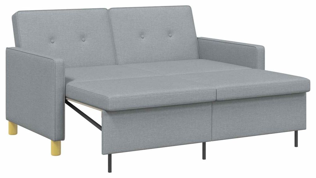 vidaXL Schlafsofa Ausziehbar Hellgrün Stoff