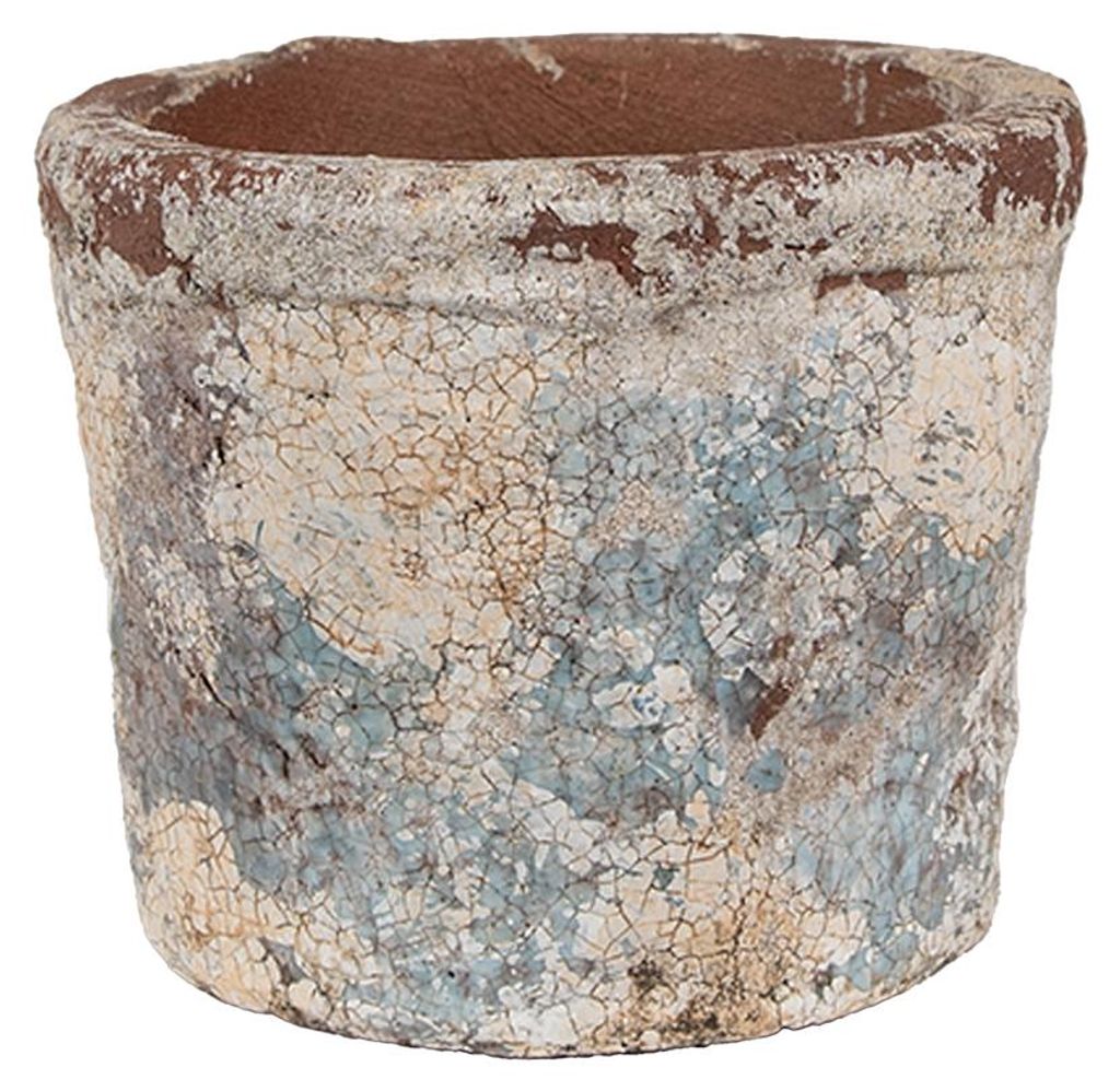 Kvetináč Clayre & Eef Ø 12x10 cm béžová modrá terakota Obrázok produktu 