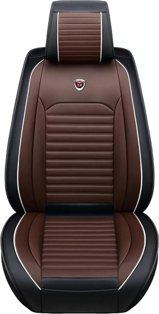 Coprisedili Auto Traspiranti 4 Stagioni - Set Full Pelle PU Caffè