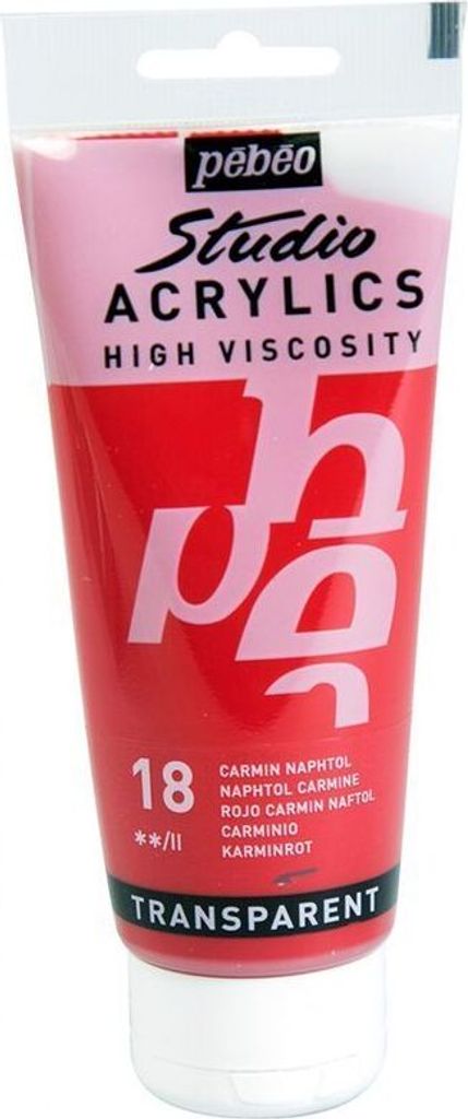 Transparente Acrylfarbe - Karminrot - 100 ml