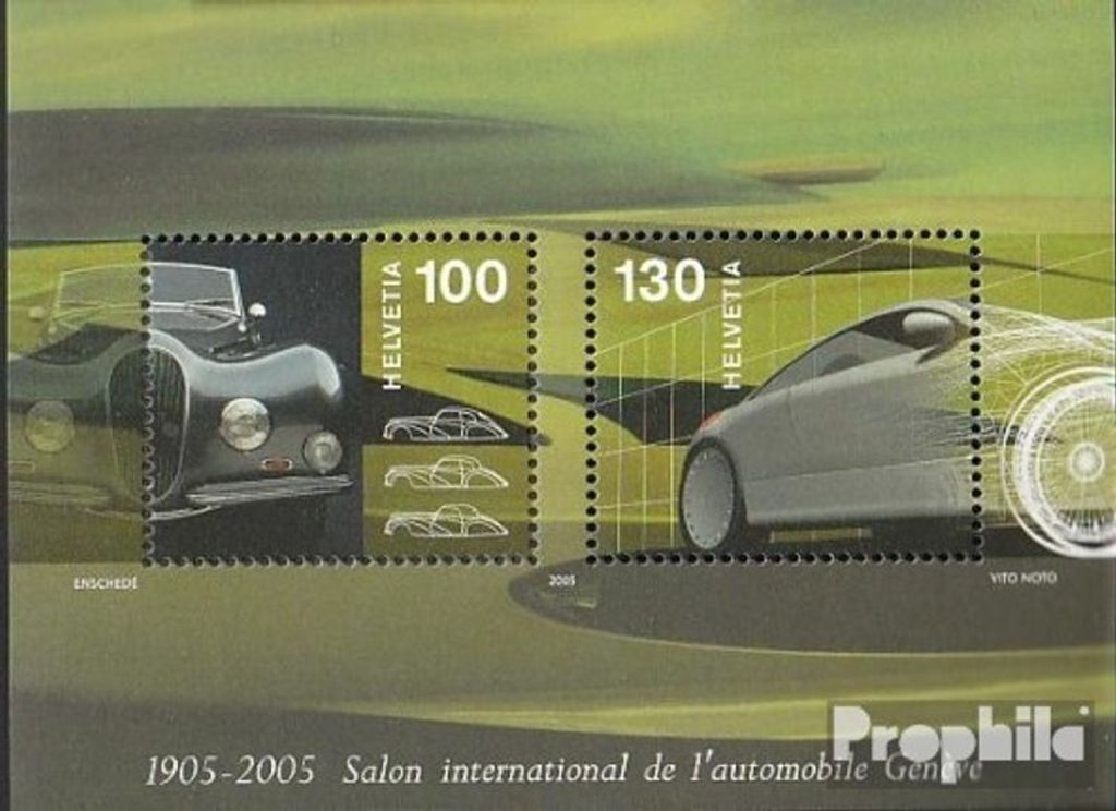 Briefmarken Schweiz 2005 Mi Block38 (kompl.Ausg.) gestempelt Automobil-Salon