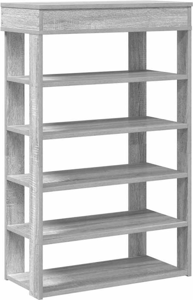 vidaXL Schuhregal Grau Sonoma 60x30x98 cm Holzwerkstoff