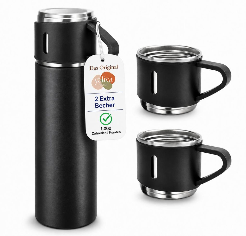 Thermosflasche Set mit Becher Thermoskanne Thermosbecher Produktbild 