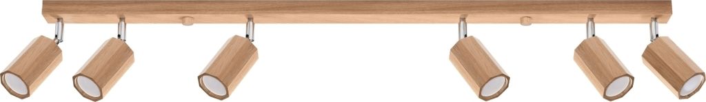 Deckenleuchte ZEKE 6 Eiche 6xGU10 10W Holz 20x5x120cm Sollux Lighting