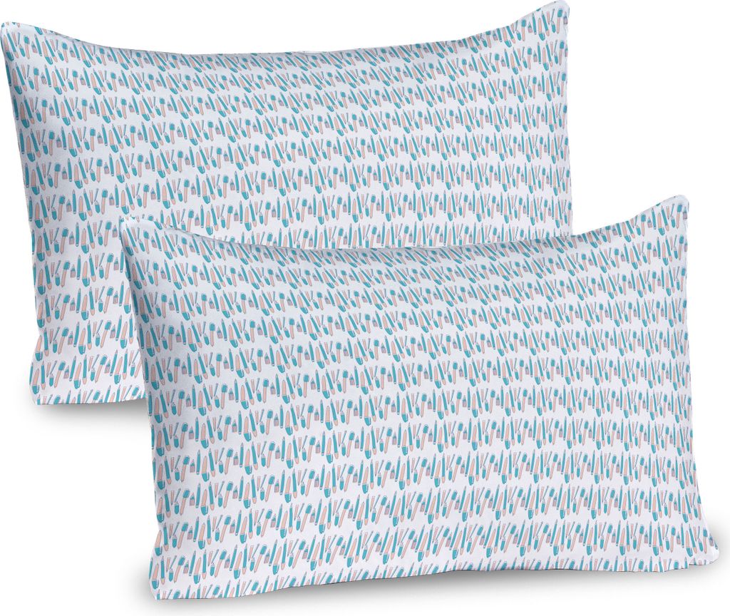 ABAKUHAUS Schule Kissenbezug Packung mit 2, Back to School Theme Verschiedener Stift und Bleistifte in der Linie Muster Skizze, Dekorativer Gedruck...