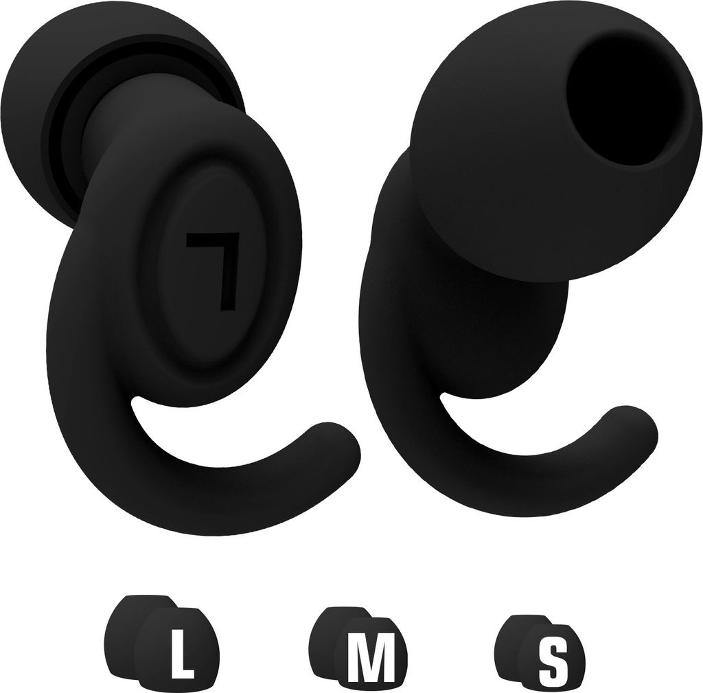 INF 1 Paar 9-förmige Silikon-Ohrstöpsel zur Geräuschreduzierung Schwarz