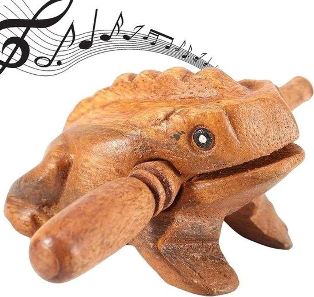 Guiro en bois avec marteau - Instrument de musique thaïlandais 11 cm