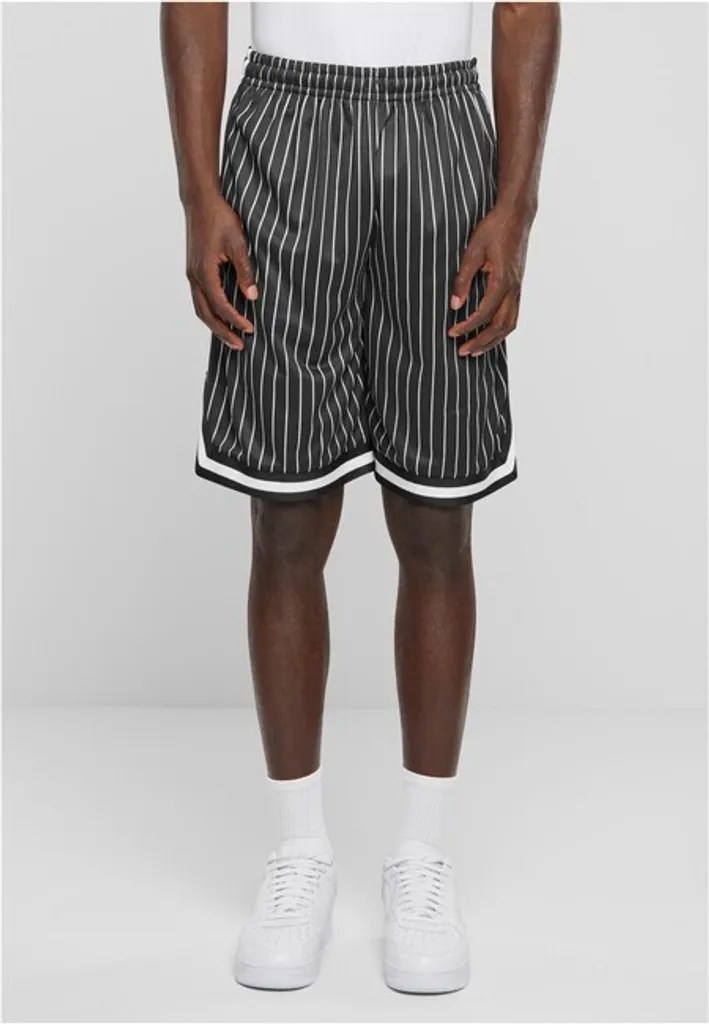 Short de basketball en maille pour homme rayé noir blanc Urban Classics