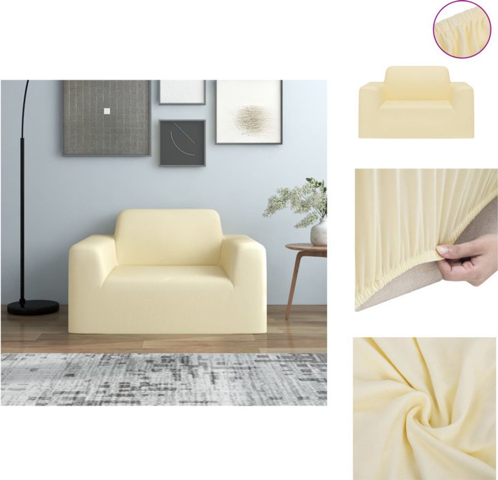 vidaXL Stretch-Sofahusse Creme Polyester-Jersey - Hussen