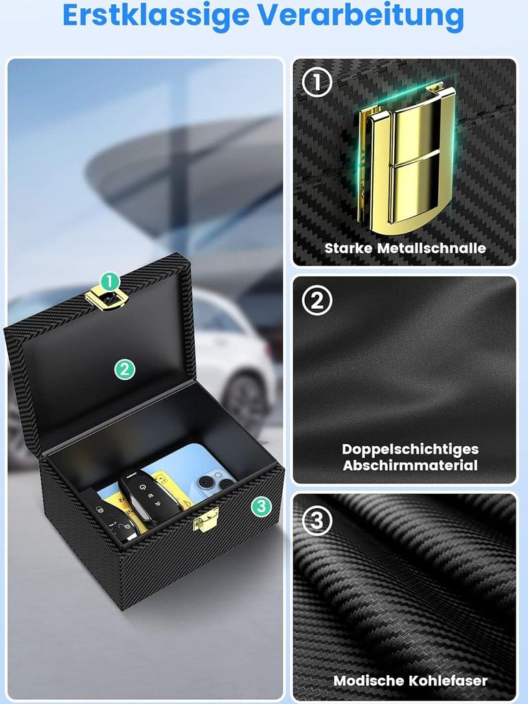 BBWELL Faraday Box 2 Stück - Keyless Go Schutz Für Autoschlüssel