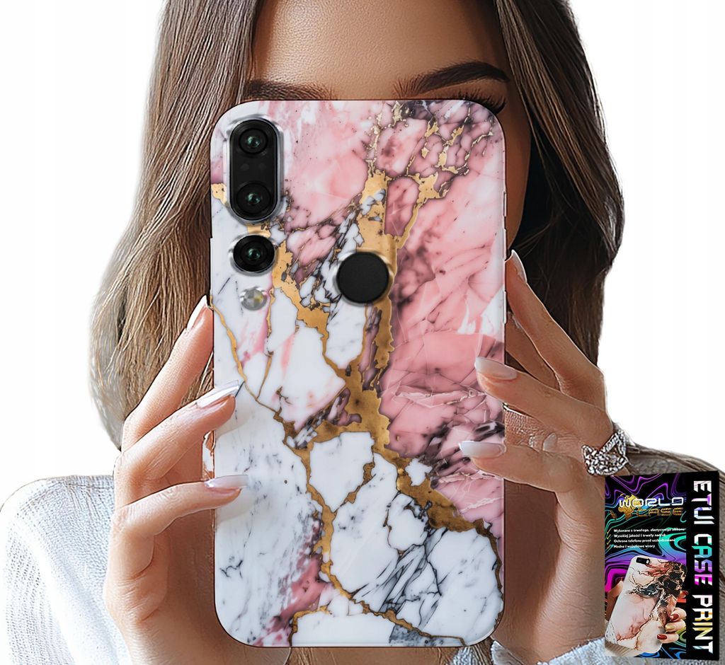 Hülle Für Huawei P20 Pro - Rosa Und Weisser Marmor, Steinmuster