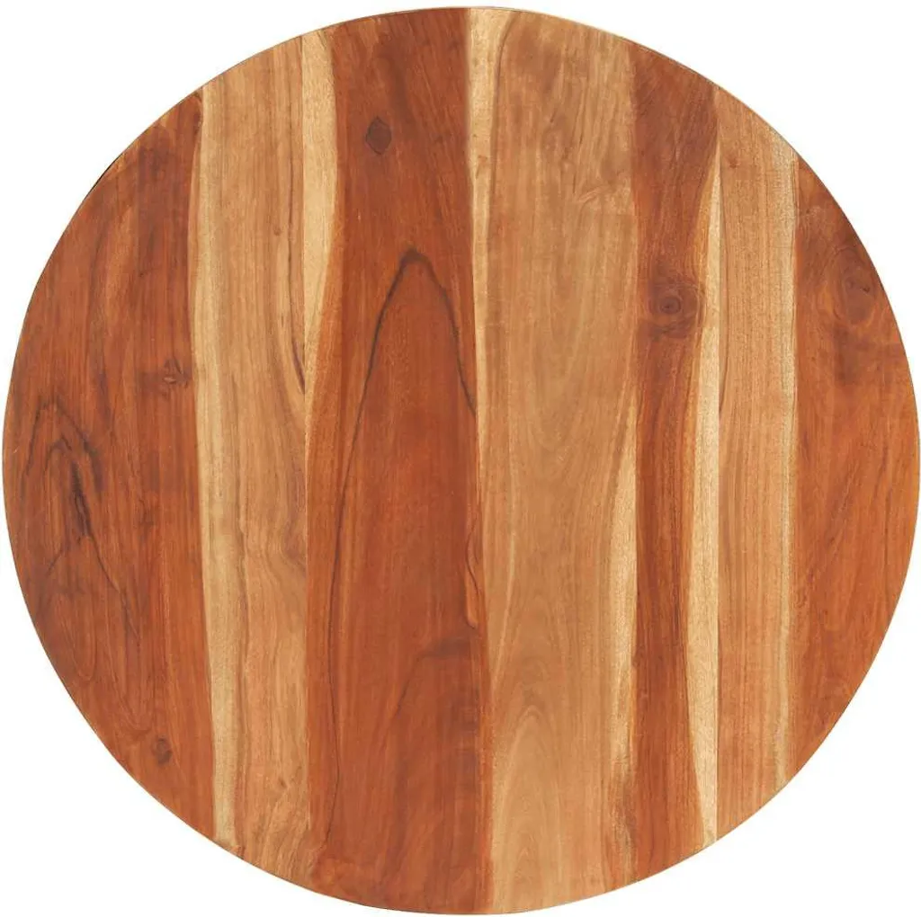 Plateau de table rond en bois massif 80 cm de diamètre pour salle à manger