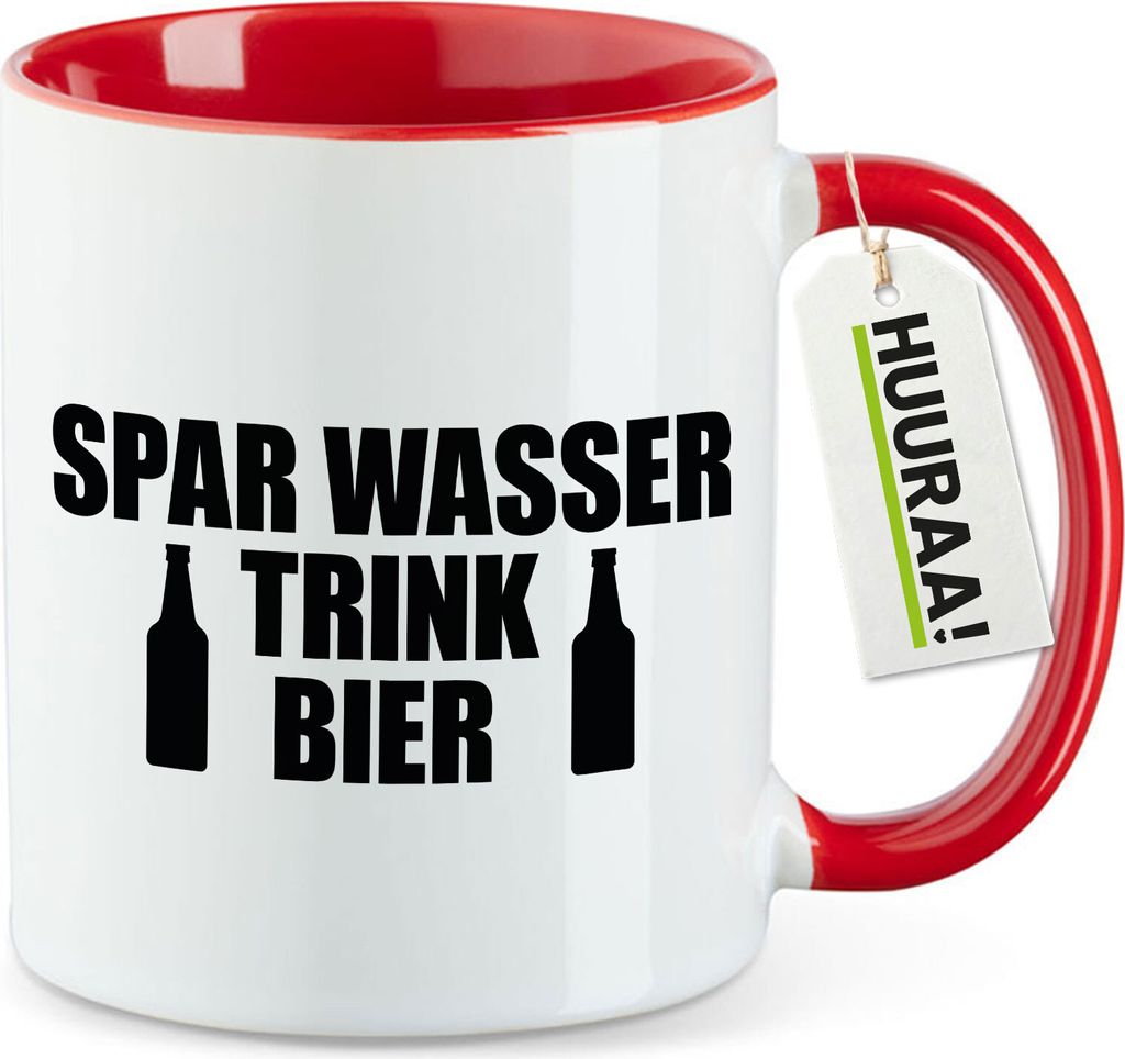 Huuraa Teetasse Spar Wasser Trink Bier Bierflasche Geschenk 330ml Rot Spar Wasser Trink Bier Präsent