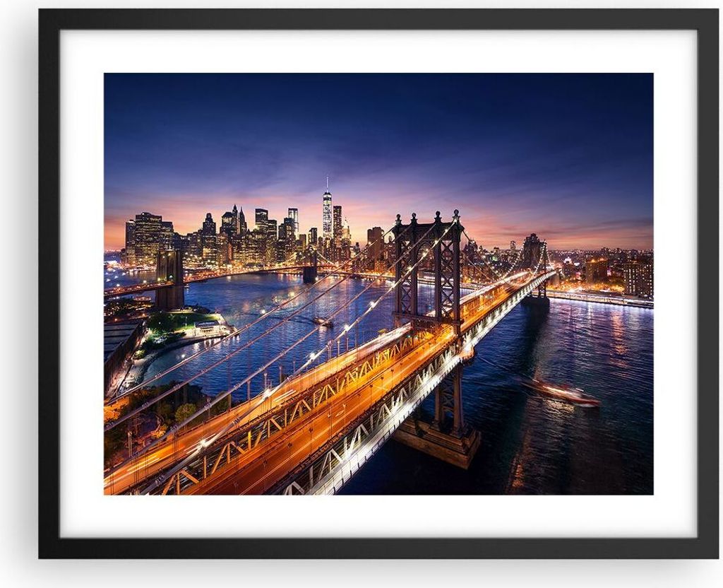 Gerahmtes Poster - Schwarzer Rahmen - Usa amerika new york Produktbild 