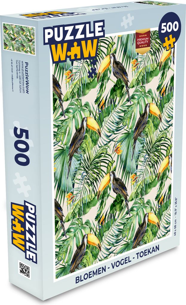 MuchoWow Puzzle 500 Teile Blumen - Vogel - Tukan - Denken - Spiel - Toy