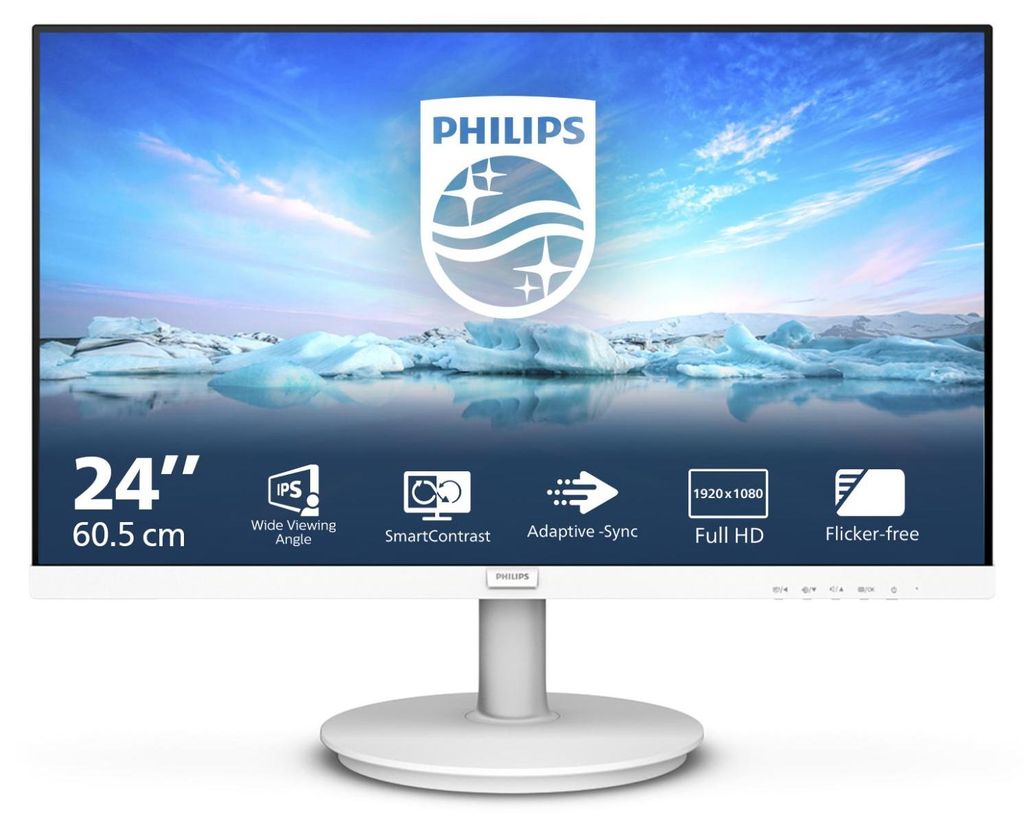 Philips 60,5cm (23,8") 241V8AW 16:09 HDMI IPS 100Hz white Produktbild 