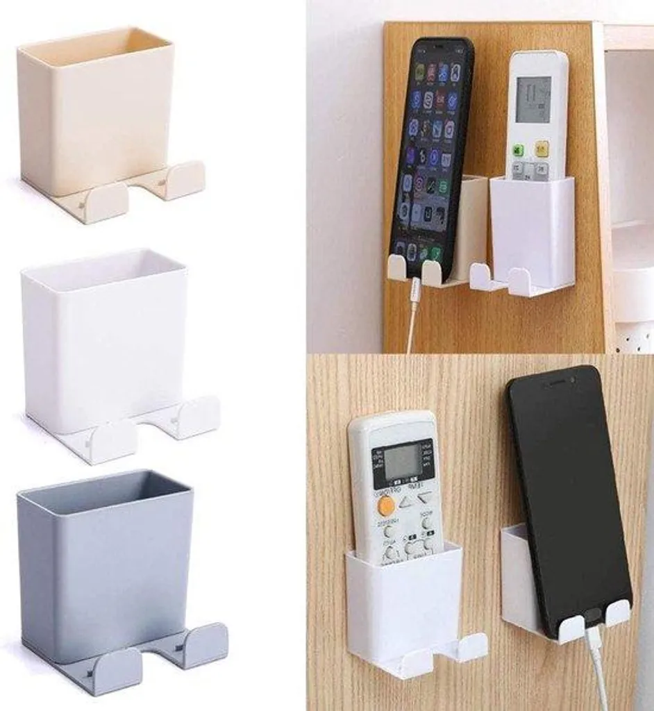 Support Mural Téléphone Portable en ABS avec Crochet de Charge - Lot de 3