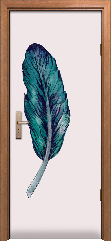 Türposter 80x200 cm Türaufkleber Türtapete Türfolie Klebefolie Malarei Aquarell Vogel federn
