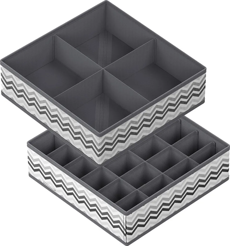 Rangement de tiroir pour sous-vêtements : Lot de 2 boîtes gain de place