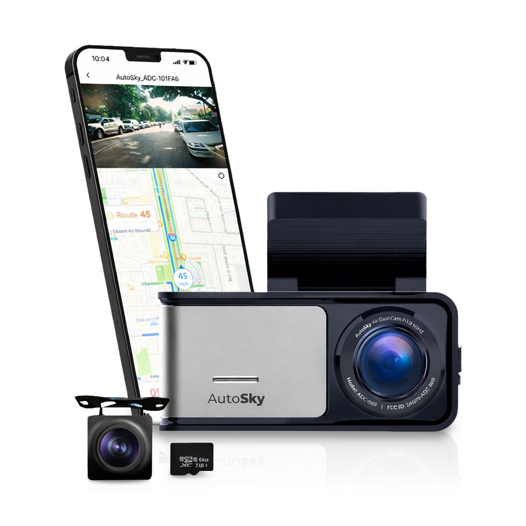 AutoSky 4K Dual Dashcam met GPS en WiFi – 4K Ultra HD Productafbeelding 