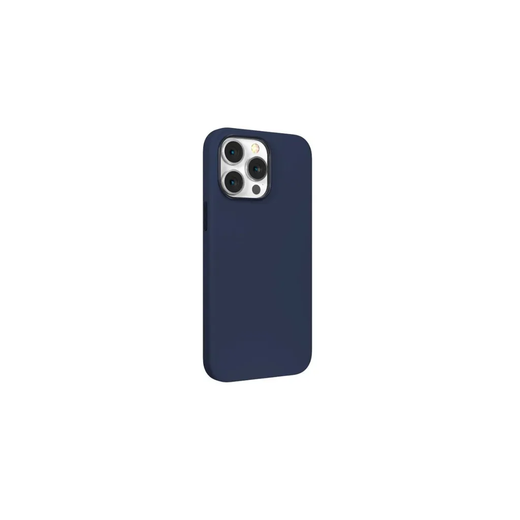 Coque silicone iPhone 14 Pro Max Devia bleu nuit anti-rayures mince