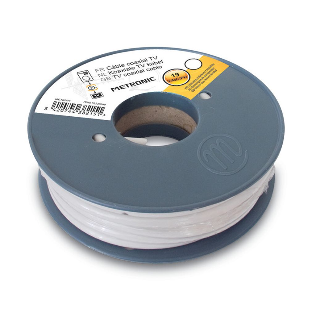 Metronic 438225 Koaxialkabel 25 m Weiß