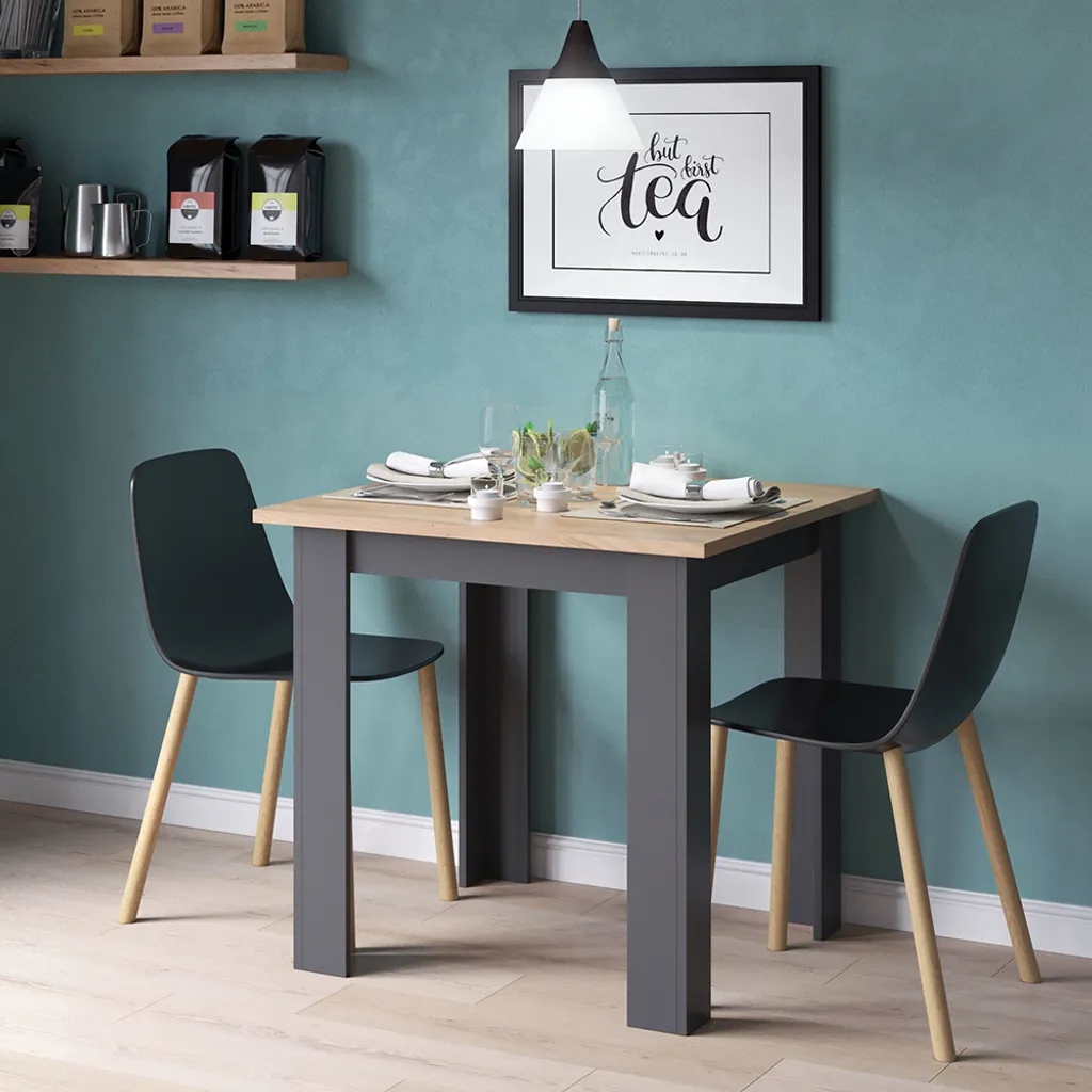 Vicco Tavolo Karlos 80x80 Quercia e Antracite - Design Salvaspazio Cucina