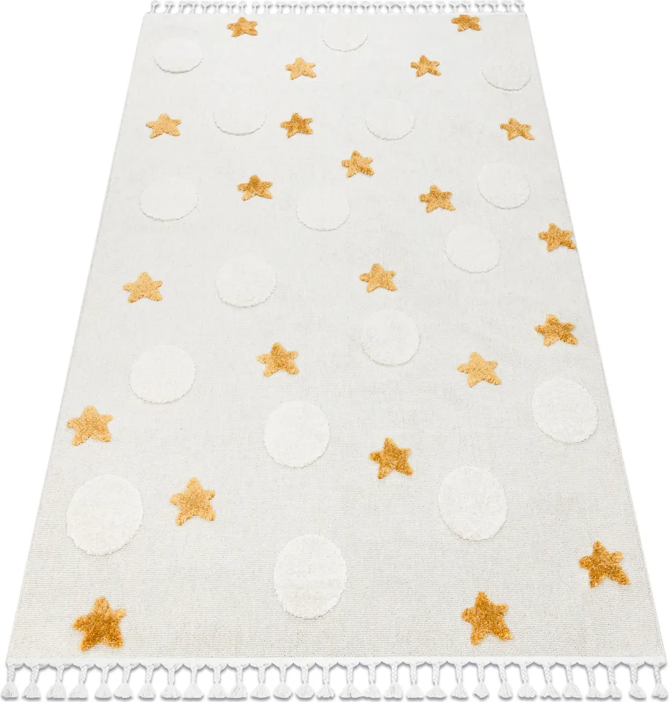 Tapis Sensoriel YOYO GD75 Structurel Orange et Blanc - Étoiles 120x170