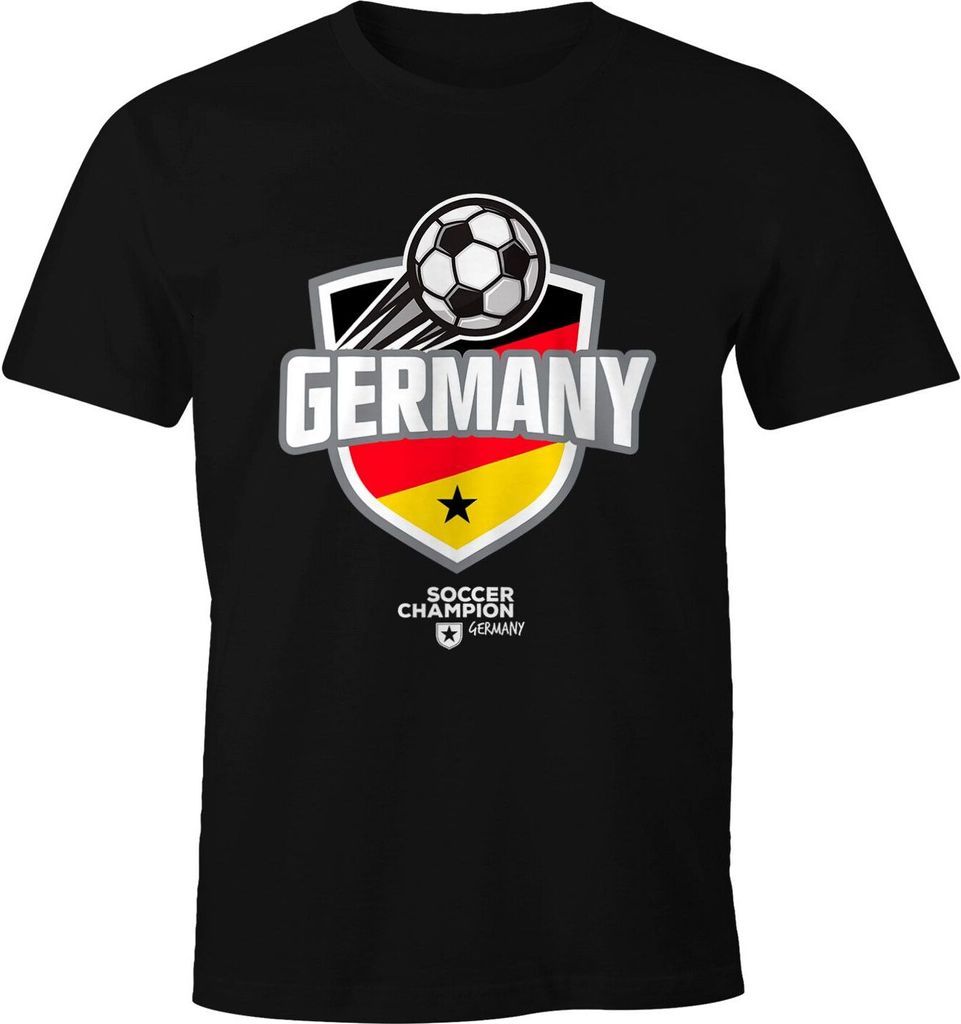 Herren T-Shirt Fan-Shirt WM Deutschland Germany Fußball Weltmeisterschaft Moonworks schwarz 5XL