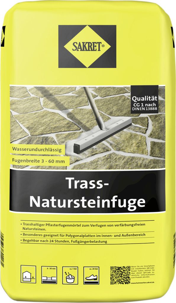 SAKRET Trass-Natursteinfuge 6 - 30 mm grau 5 kg Produktbild 