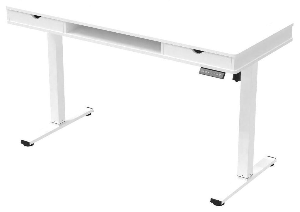 Białe biurko elektryczne z regulacją wysokości 140x60 cm z Zdjęcie produktu 