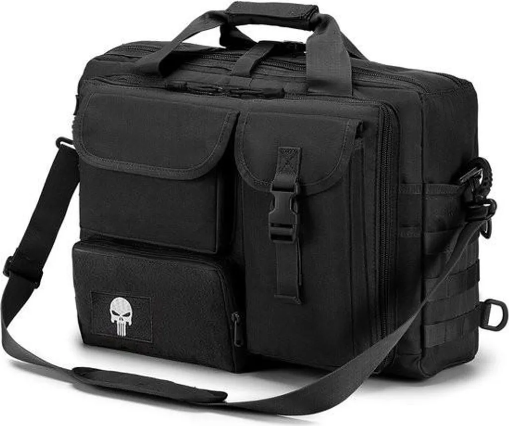 Sacoche de travail homme format 17,3 pouces style besace militaire noir