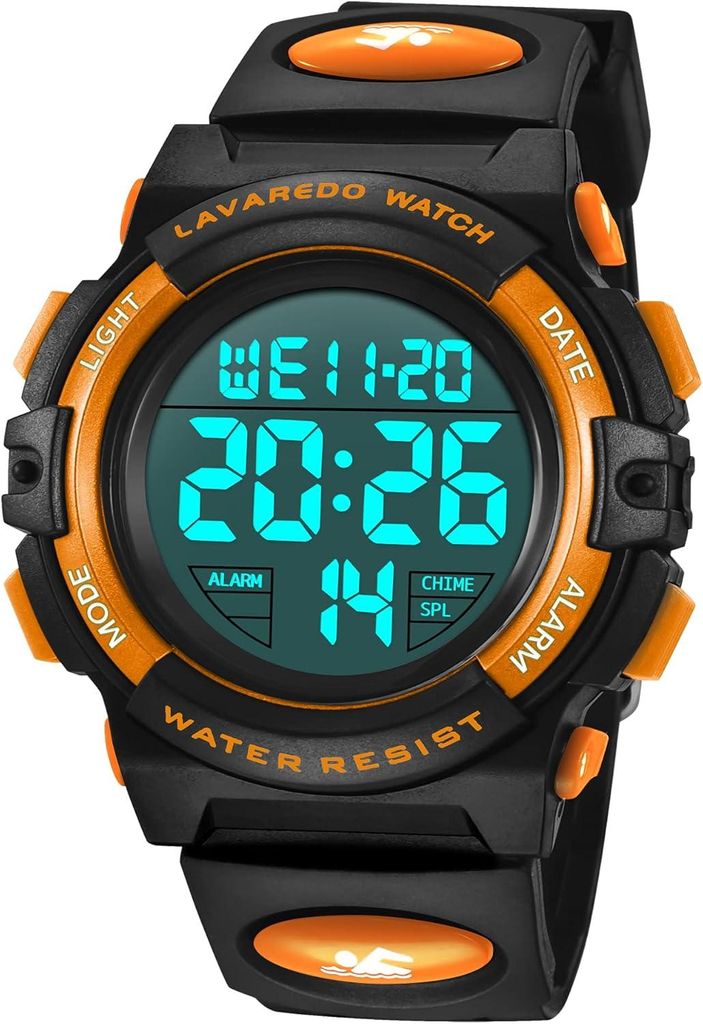 Digital Uhren für Kinder Jungen - 50 M Wasserdicht Sports Outdoor Silikon Armbanduhr mit Wecker/Stoppuhr/LED-Licht/Stoßfest/Datum,Elektronische
