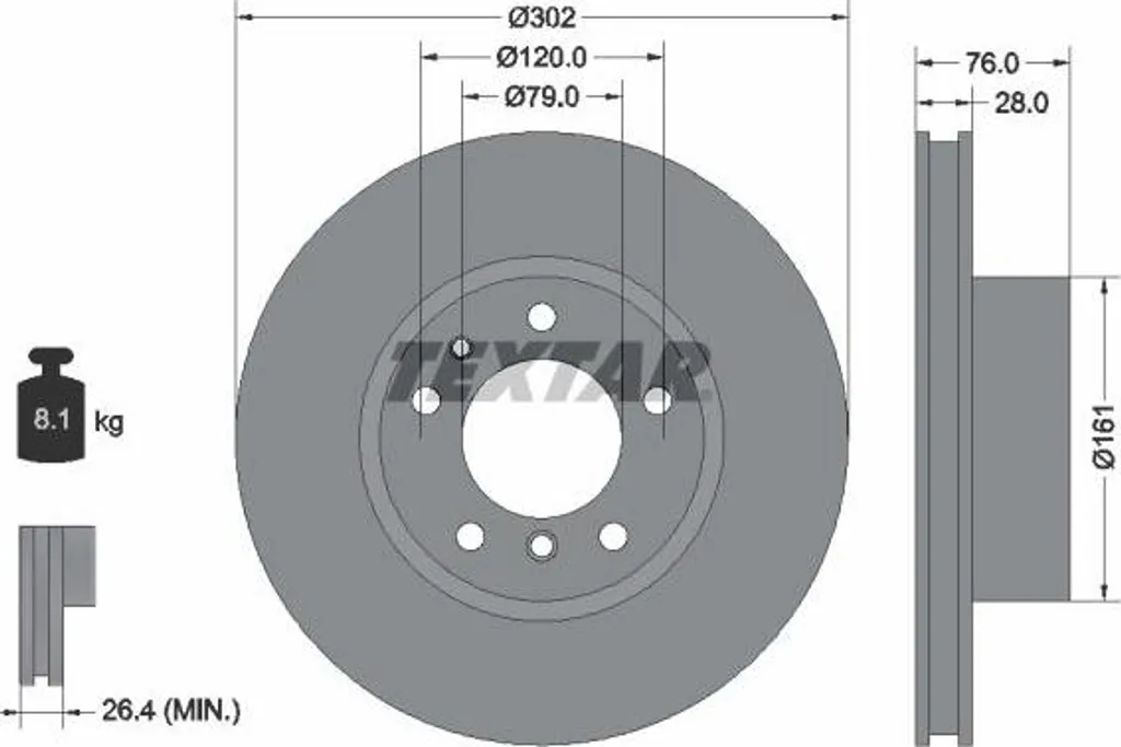 Disque de Frein BMW E34 E32 TEXTAR 92042400 pour un Freinage Sûr et Stable