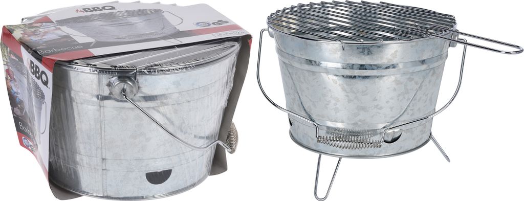 Secchio per barbecue, piano d'appoggio con griglia - Ø 33 x Immagine del prodotto 
