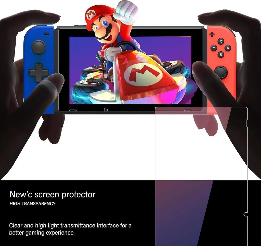 Pellicola Vetro Temperato Premium Nintendo Switch - Set 3 Pezzi HD - 7