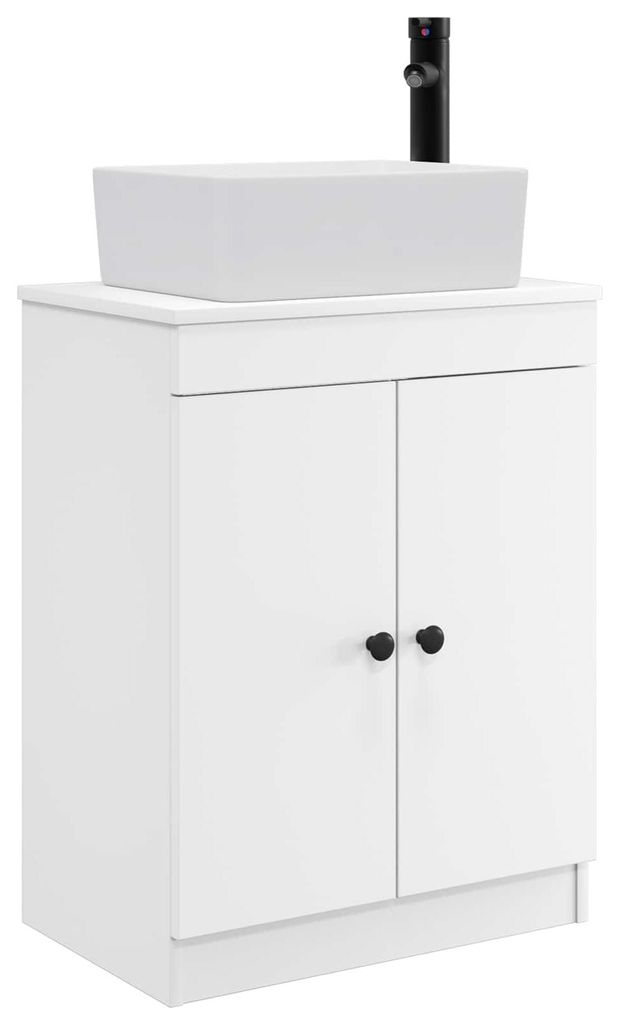 Badezimmerschrank mit Waschbecken Weiß 54 x 35 x 83 cm