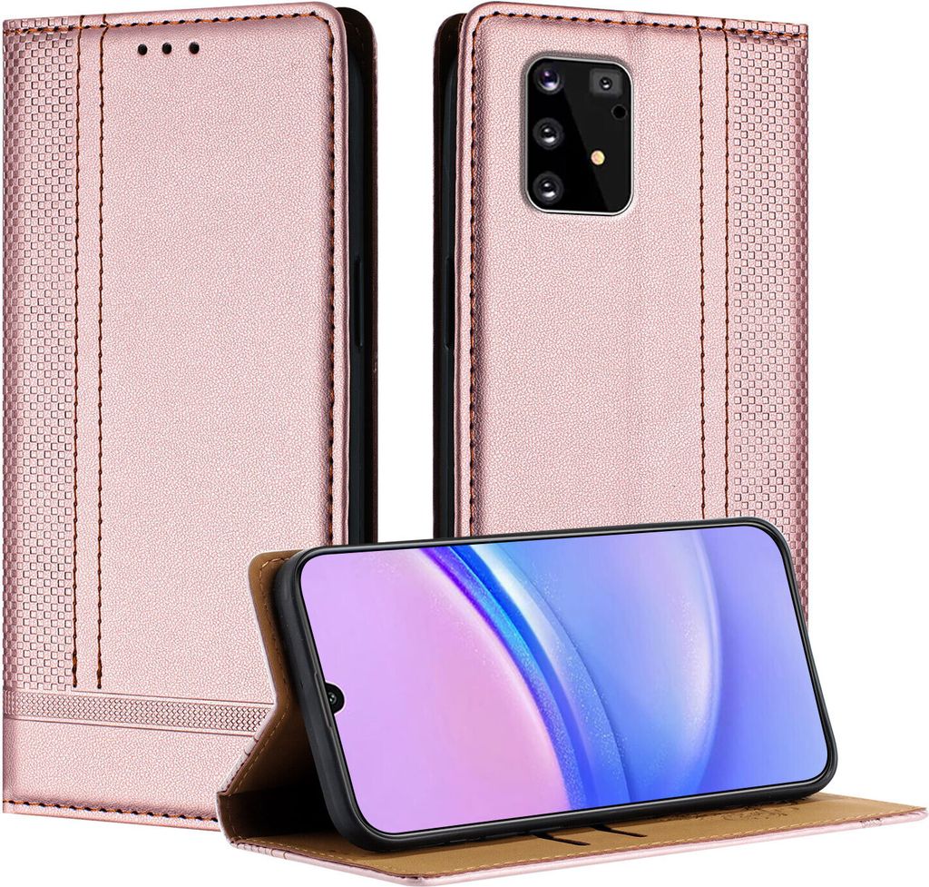 Handyhülle für Samsung Galaxy S10 Lite Leder Flip Klappbare Schutzhülle mit Standfunktion Pink