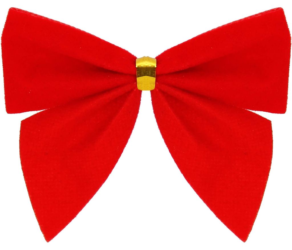 Rubans de Noël 8 x 8,5 cm rouges, lot de 6 pièces, Image du produit 