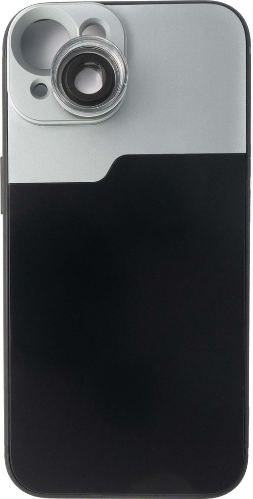 SYSTEM-S Makro Linse 30x Mikroskop Filter mit Hülle in Schwarz für iPhone 13