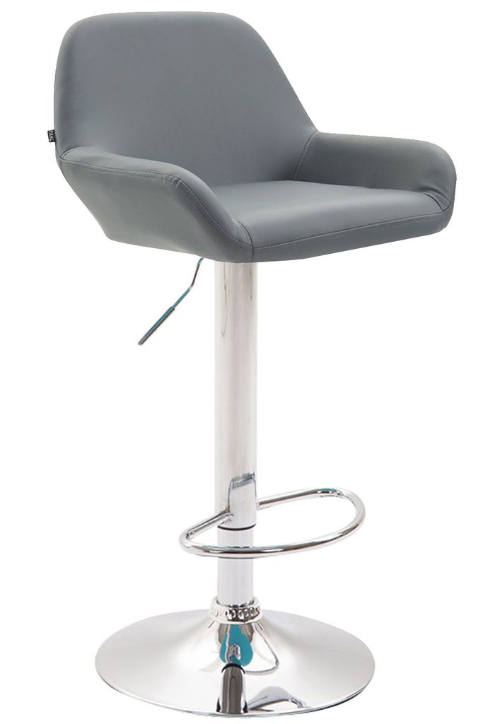 TPFLiving Barhocker Bragnum Gestell Metall in Chromoptik Kunstleder Grau