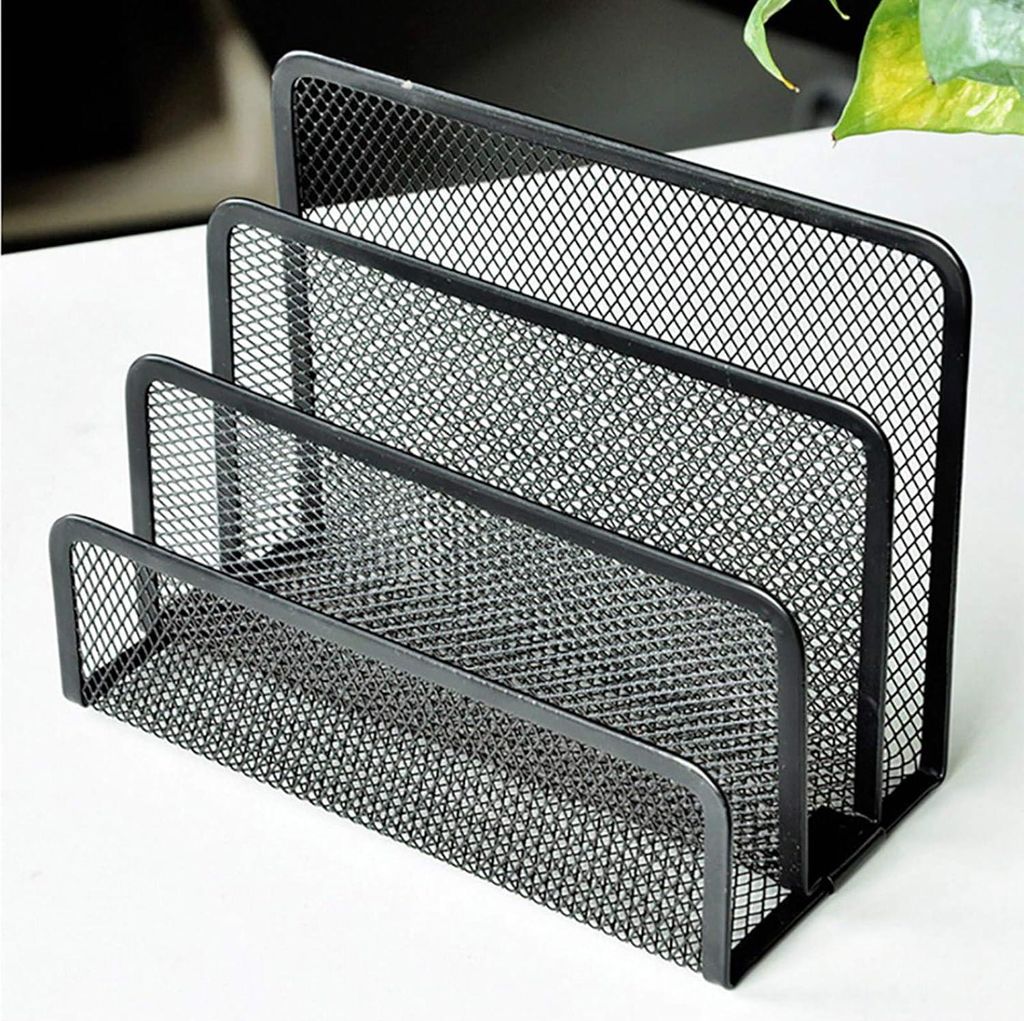 Elegante und Platzsparende Metallbriefhalter Set von 2 mit Drei Fächern für die Büroorganisation