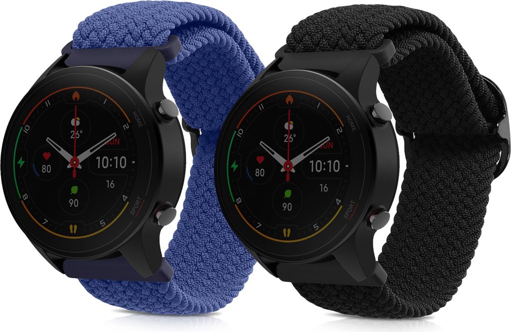 kwmobile 2x Sportarmband kompatibel mit Xiaomi Watch S4/S4 Sport/S3/S2/Watch S1 Active/Redmi Watch 5 Active Armband - Sport Ersatzarmband Set aus