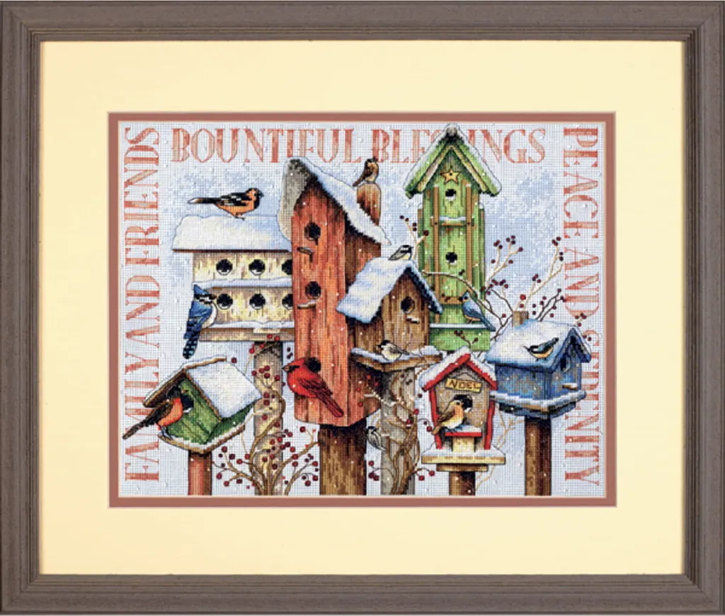 Kit Point de Croix Compté Dimensions Hiver Boîtier de 35,5x27,9 cm
