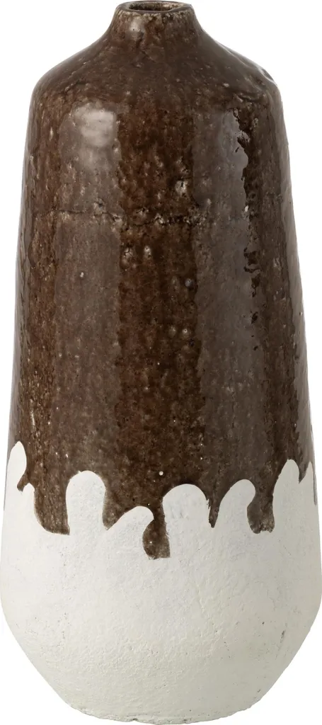 Lot de 2 vases décoratifs J-Line en argile bicolore petit modèle design